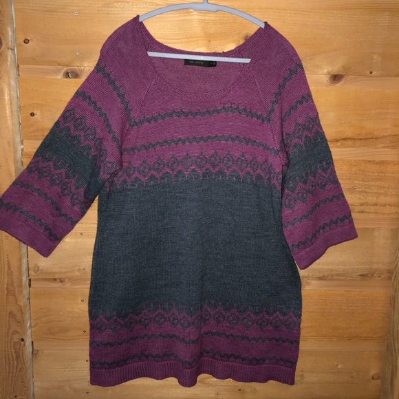 The Limited Dresses & Skirts - The Limited sweater dress purple / gray wool blend size XL plus size 3/4 sleeve
